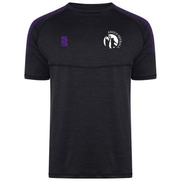 Angus Netball - Dual Gym T-shirt - Black Melange