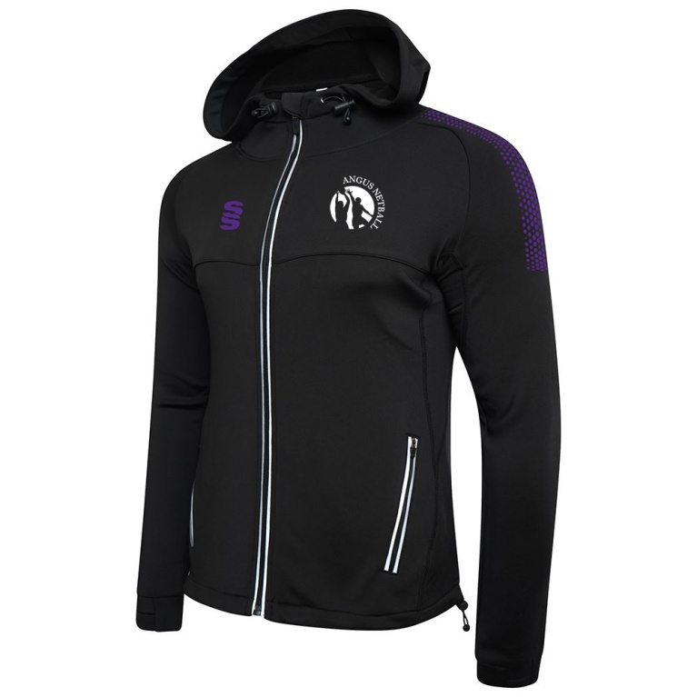 Angus Netball - Dual Full Zip Hoody - Black