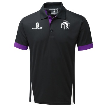Angus Netball - Blade Polo Shirt - Black/Purple/White